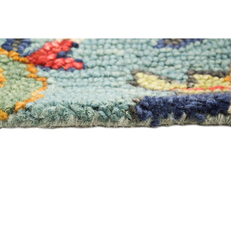 Arisela Hand Tufted Wool Floral Indoor Rug, Rectangle 8'6" x 11'6"