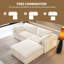 Canapé modulaire Boneless LoveSeat Cloud, canapé en velours côtelé l 78,7 po avec repose-pieds, 3 pièces, aucun assemblage requis-1812752065-1812752070
