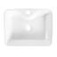 Lavabo de salle de bain rectangulaire blanc en céramique au-dessus du comptoir - style moderne et esthétique minimaliste