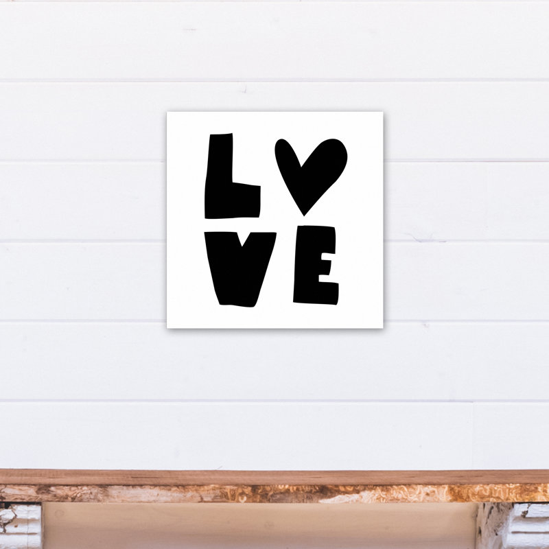 « love », art encadré Mallette, Toile tendue, H 16 po x l 16 po x P 1,25 po