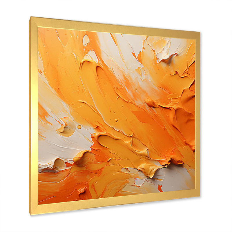 Tangerine Tango I - Abstract Landscapes Canvas Print, Gold Single Picture Framed, 36" H x 36" W x 1.5" D