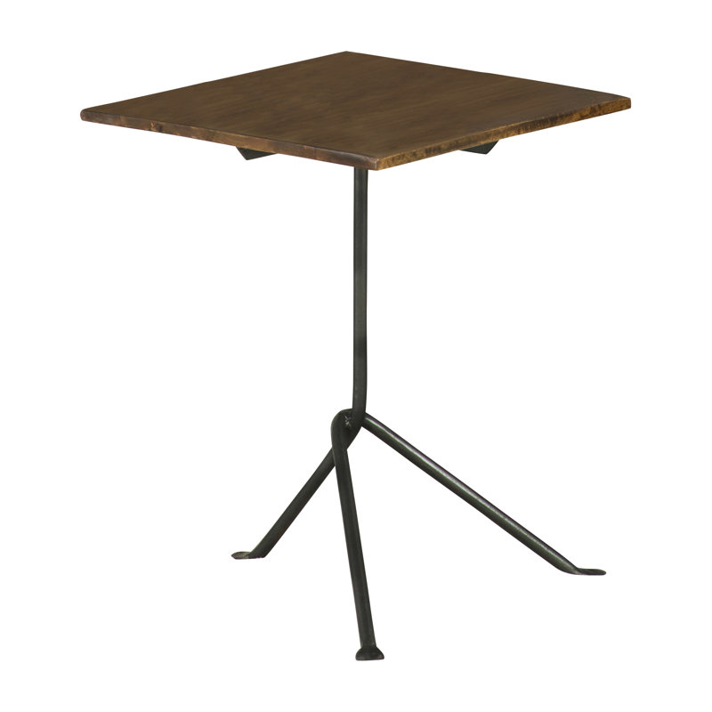 Solid Wood Top End Table, Dark Brown