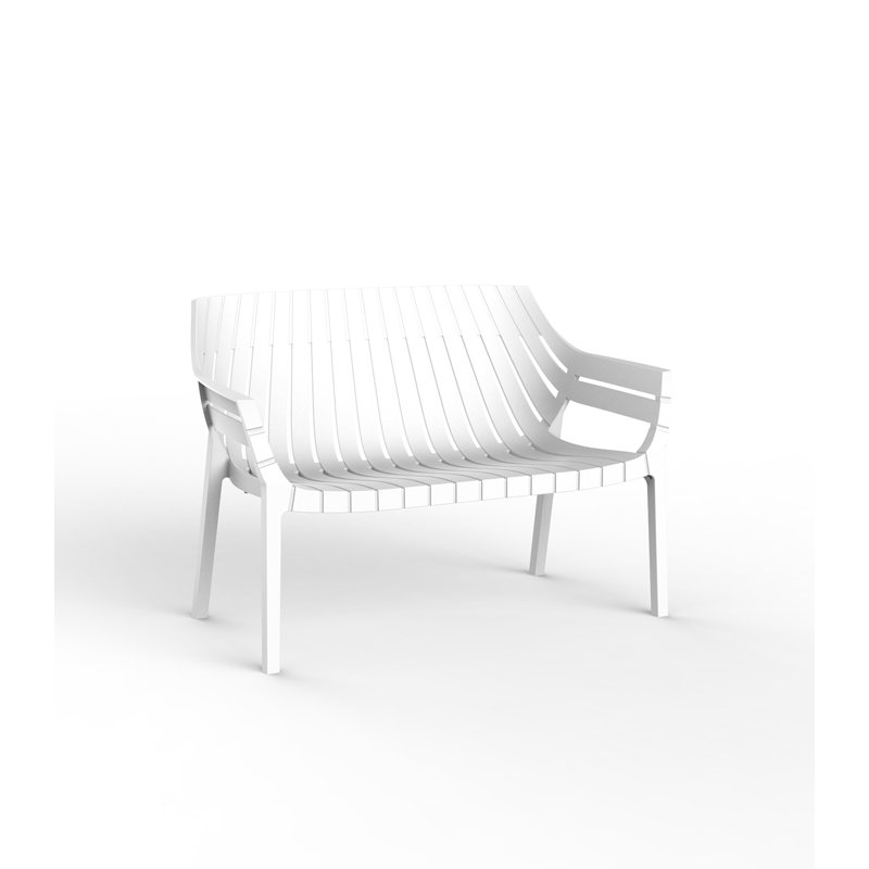 Spritz 46.75" Wide Outdoor Patio Sofa, Plastic White