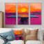 Jeu de ping-pong orange et mauve au coucher du soleil-107183776-107183778