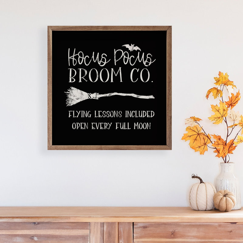 Hocus Pocus Broom Co Black, 4" H x 4" W