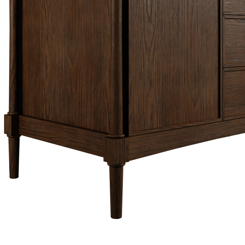 Kinnsden 48" W Single Vanity, Sable Oak, Carrara Marble, 8" Widespread