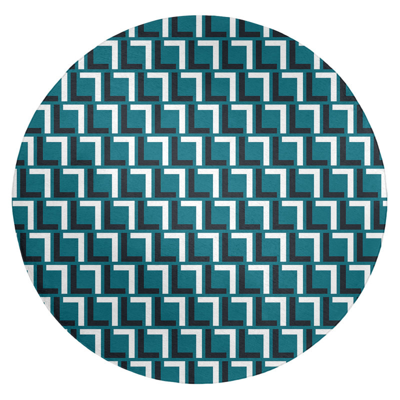 Geometric Indoor Rug, Round 5'