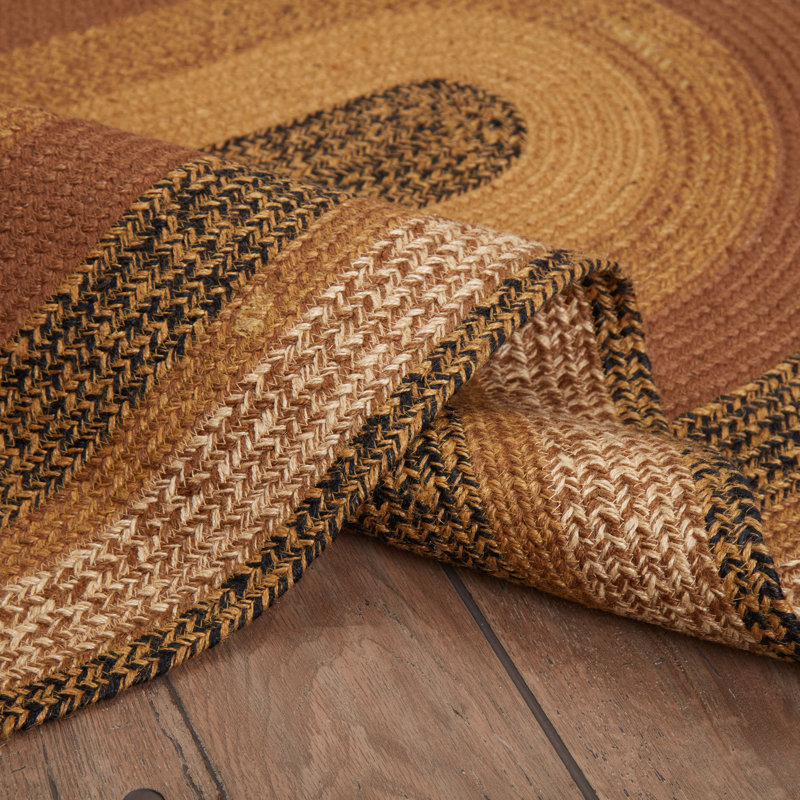 Tapis naturel / campagnard noir, crème et caramel Kettle Grove, Ovale 3 pi x 5 pi