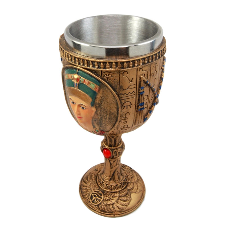 Verre à vin égyptien Golden Hiéroglyphic