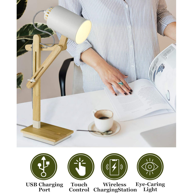 Lampe de bureau moderne à DEL, Blanc, Naturel
