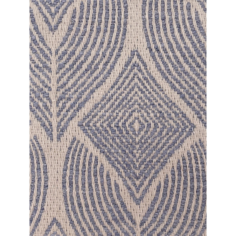 Indigo and Beige Geometric Fabric Rectangle Placemat