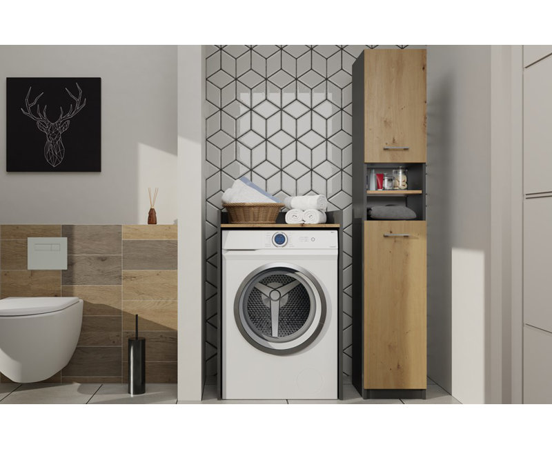 Davena Laminate Bathroom Cabinet, Black/Brown