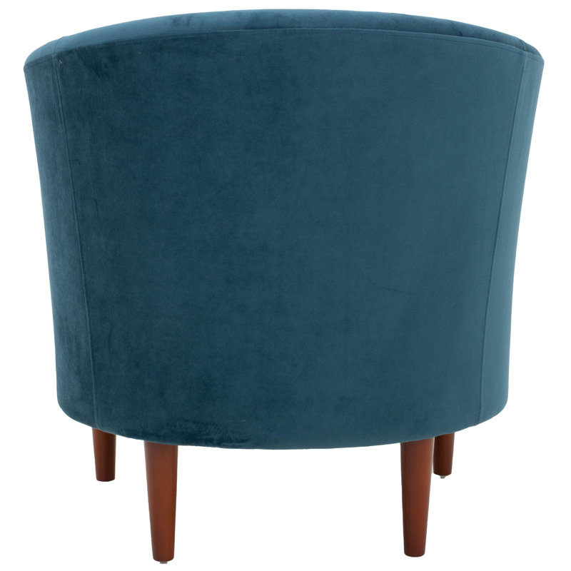 Kronos Upholstered Barrel Chair, Lagoona Polyester Blend, Walnut