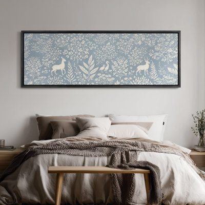 Impression sur toile encadrée extra large bleu blanc