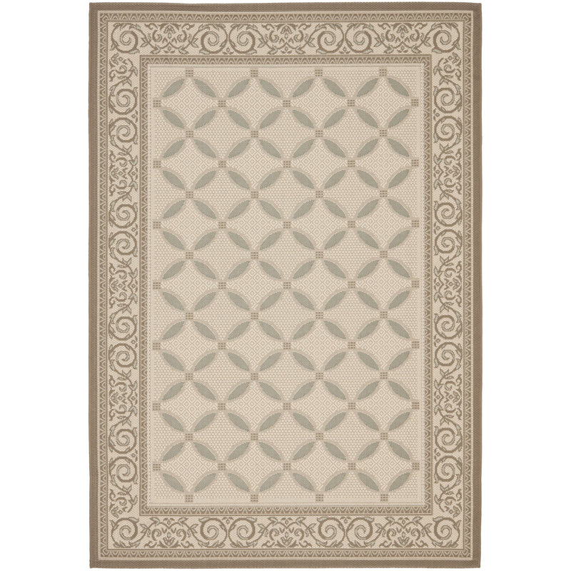 Tapis intérieur / extérieur beige Arneshia, Rectangle 5 pi 3 po x 7 pi 7 po