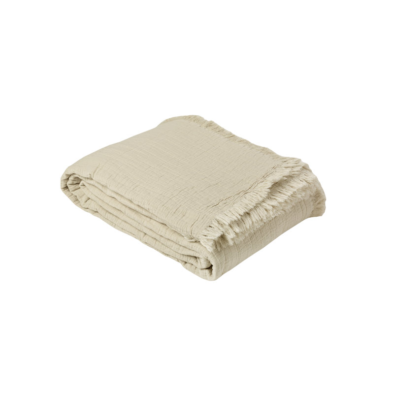 Wimberly Cotton Solid Colour Bedspread, Pebble, 230 x 250 cm