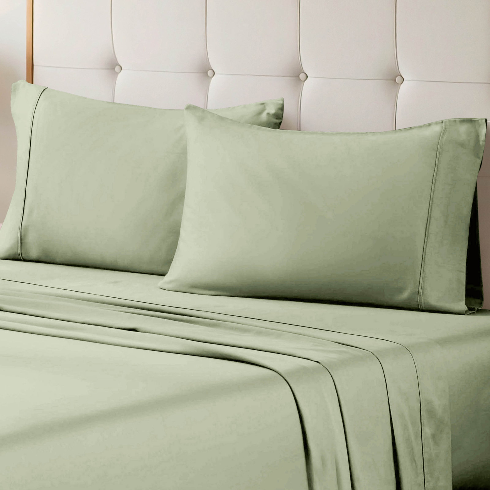 Cotton Sheet Set, California King, Sage