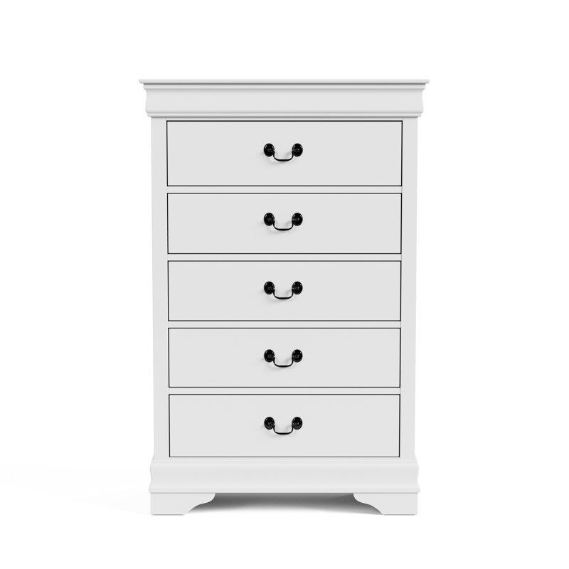 Commode 5 tiroirs Aberdeen, Blanc