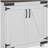 HOMCOM modern farmhouse style sideboard with barn doors and adjustable shelves, kitchen storage cabinet with wooden legs, retro white and brown
