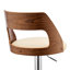 Tabouret de bar pivotant à hauteur réglable Inri Mid-Century en similicuir, bois et métal-1696875318-1703248662
