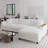Corduroy L Shaped Xanthe Sofa with chaise and armrest storage-1383967223