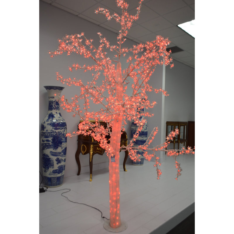 White Tree With Red Led Lights -  Size: 70"L X 65"W X 120"H.