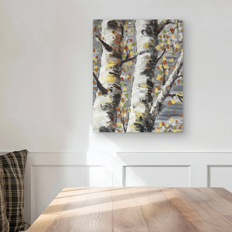 Budding White Birches - Gray Landscapes Metal Print | Home Decor
