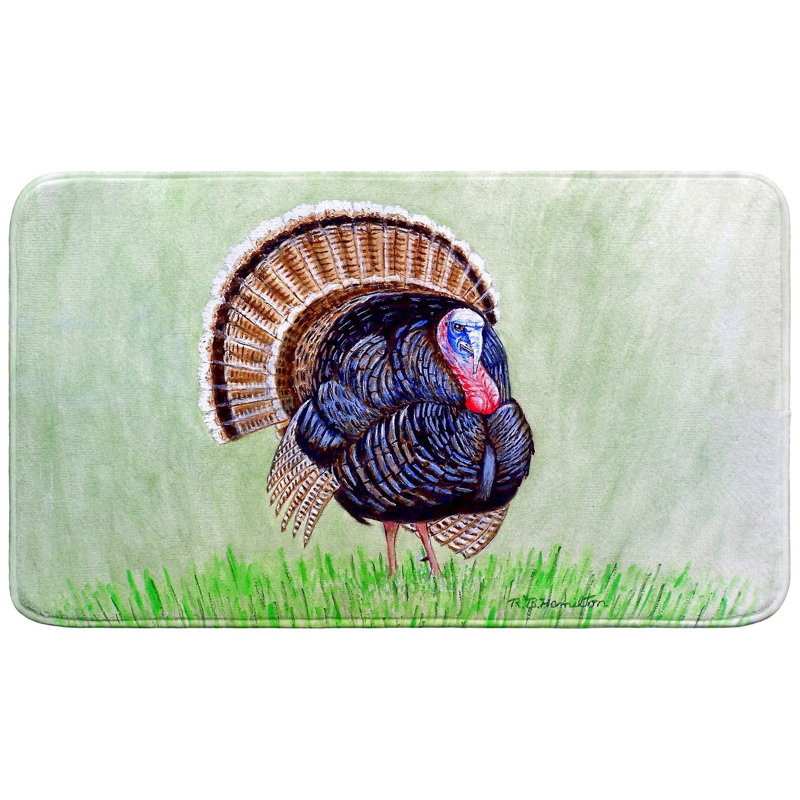 Wild Turkey Bath Mat, Single - 18" L x 30" W