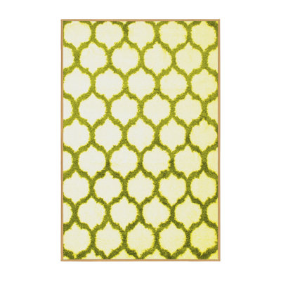 Tapis contemporains jaunes lavables à la machine 652