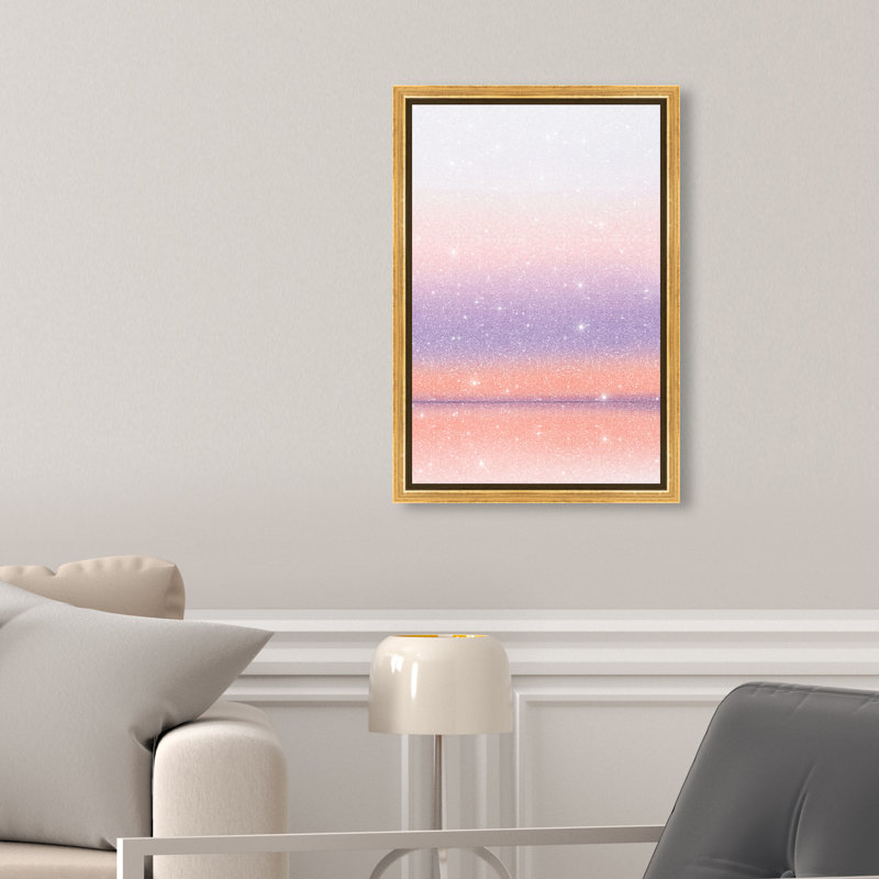 Peach Coastline Print by Oliver Gal, 16"H x 11"W, Gold Floater Frame