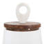 Petit pot en verre transparent avec bois de manguier et couvercle en marbre-400936425