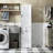 White Laundry Storage With 1 Cabinet And 1 Drawer, Compact Organizer For Bathroom