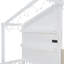 Lit simple avec canapé-lit, lit maison avec station de charge, recharge sans fil, tablettes et deux tiroirs, blanc-443031221