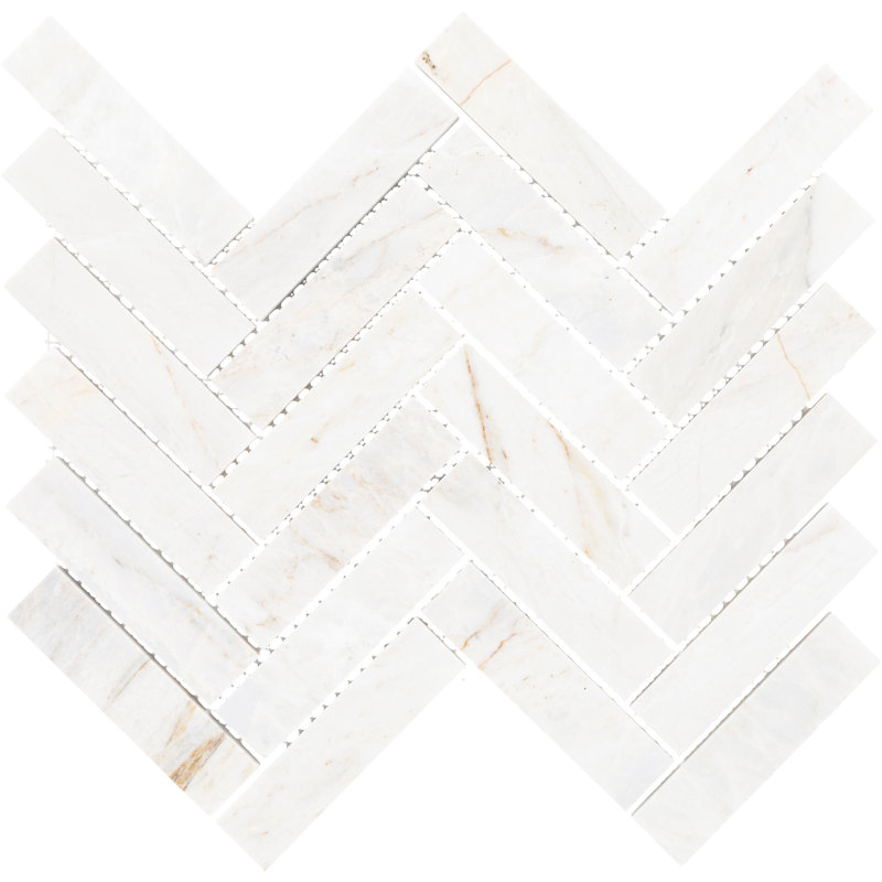 Daltile Fonte 1 x 4 mosaïque à chevrons (10 pièces par carton) (6,50 pieds carrés par carton), Blanc