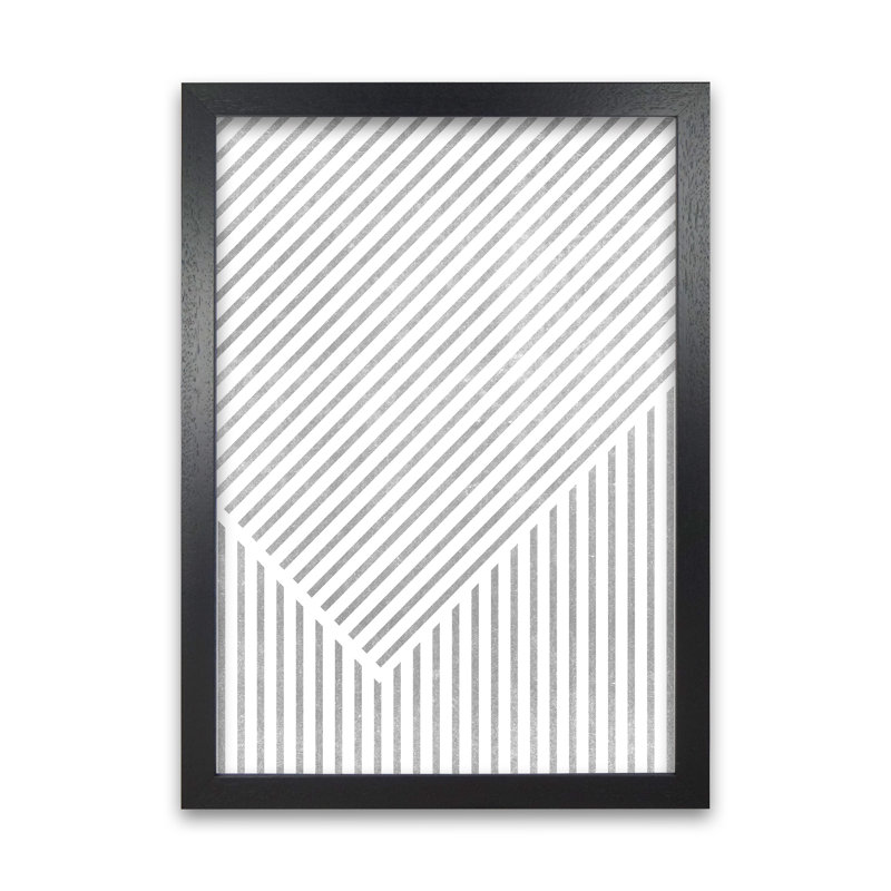 Mid Century Texture Lines A - Print, Black Frame, 30cm H x 21cm W x 3cm D