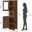 Armoire de rangement étroite pour salle de bain, armoire mince de 67 po de hauteur avec portes en verre et tablette réglable-1036779839