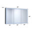 48 po Armoire à pharmacie rectangulaire en aluminium argenté l 30 po x P 30 po avec panneau arrière robuste, charnières silencieuses, DEL à intensité variable, - miroir de brume et titre de détection automatique