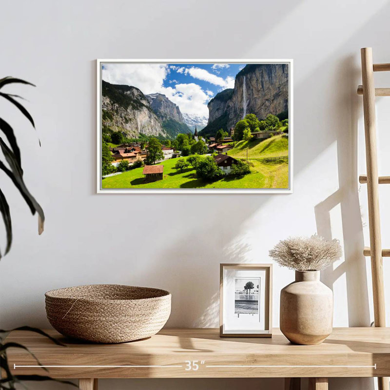 Scénique Lauterbrunnen, Cadre flottant blanc, 19 po x 13 po