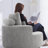Oversized Compression Barrel Accent Chair, 360° Swivel Round Upholstered Sofa, Chenille High-Resilience Sponge, No Assembly Wide Seat-538682855