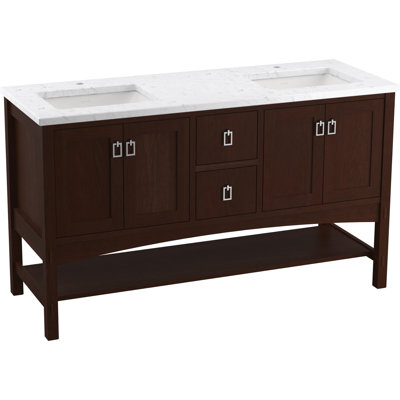 Meuble-lavabo 60 po avec comptoir en quartz Marabou, lavabo et quincaillerie inclus