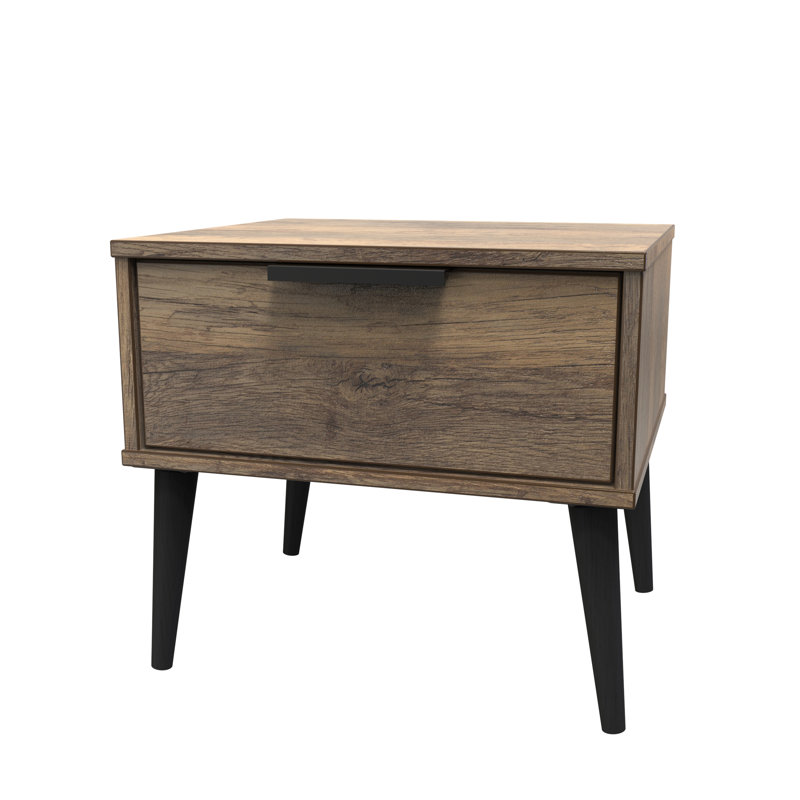Turah 1 Drawer Bedside Cabinet (Ready Assembled), Vintage Oak