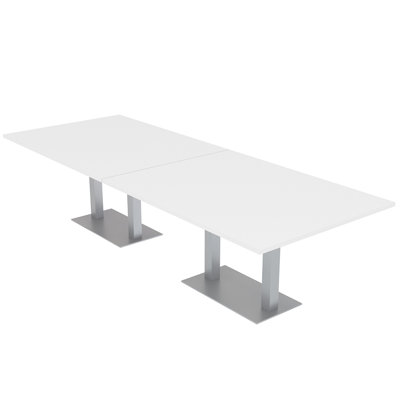 Table de conférence rectangulaire avec base en métal double