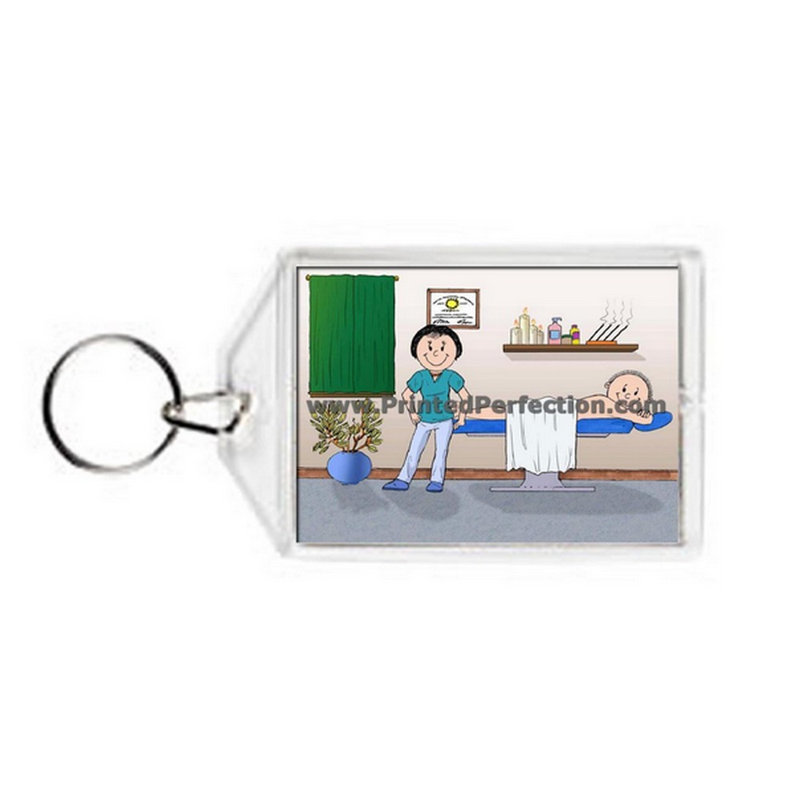 Massothérapeute personnalisé - Porte-clés en acrylique, Oui