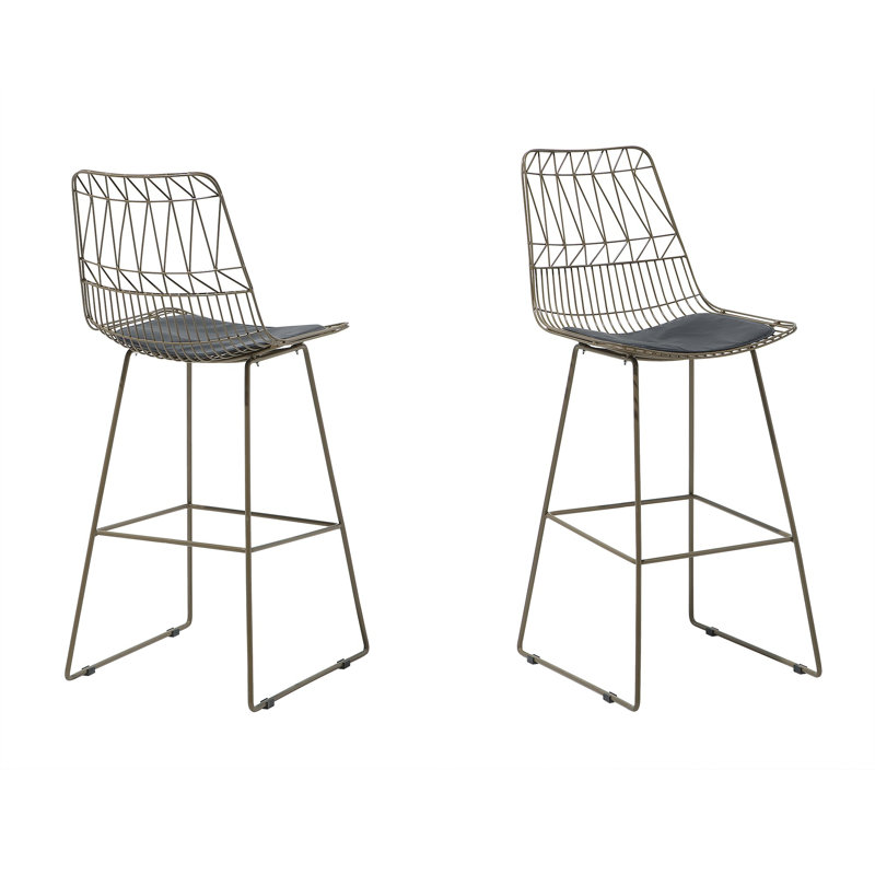Crestline Upholstered Counter Stool with Metal Frame, Copper
