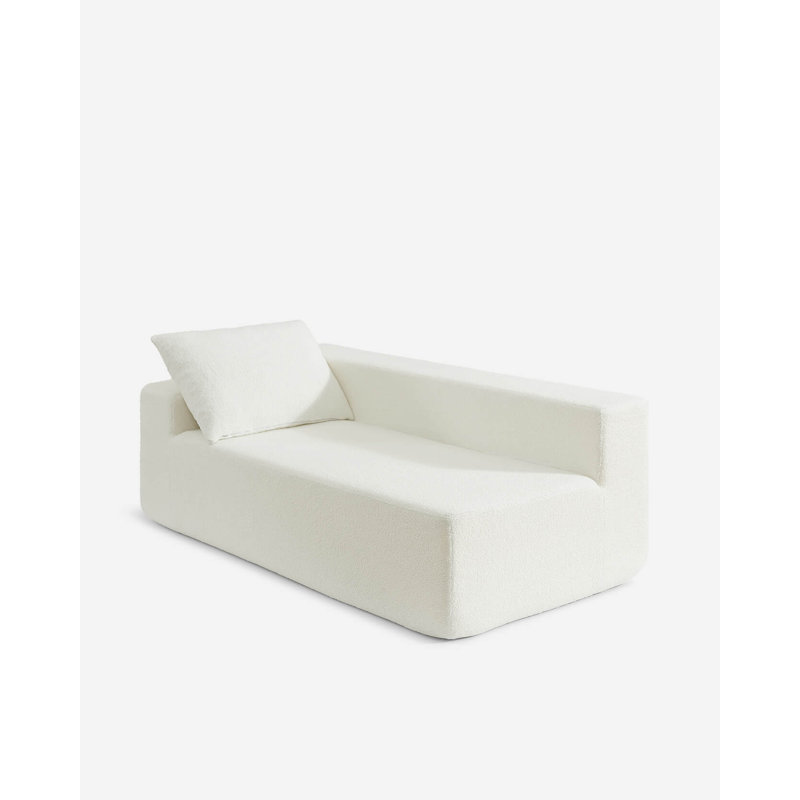 Outdoor Patio Sofa, White, Right Hand Facing
