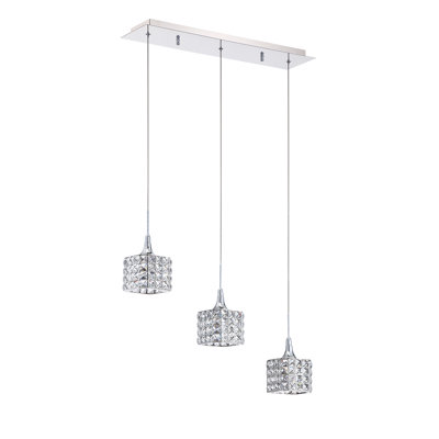 Suspension carrée 3 lumières grappe Mclaughlin