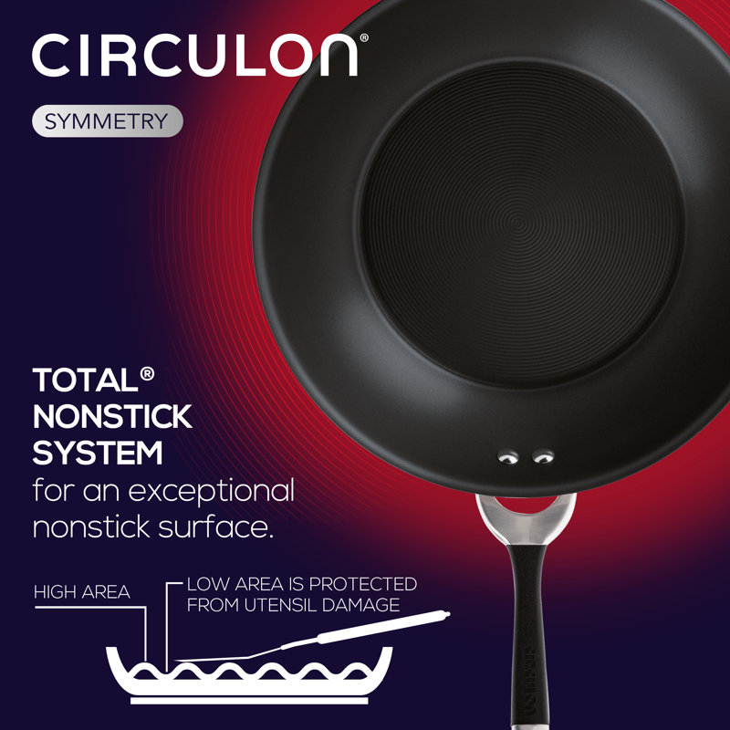 Circulon Symmetry Hard-Anodized Nonstick Induction Stir Fry Pan with Helper Handle, 14-Inch, 14-in., Chocolate