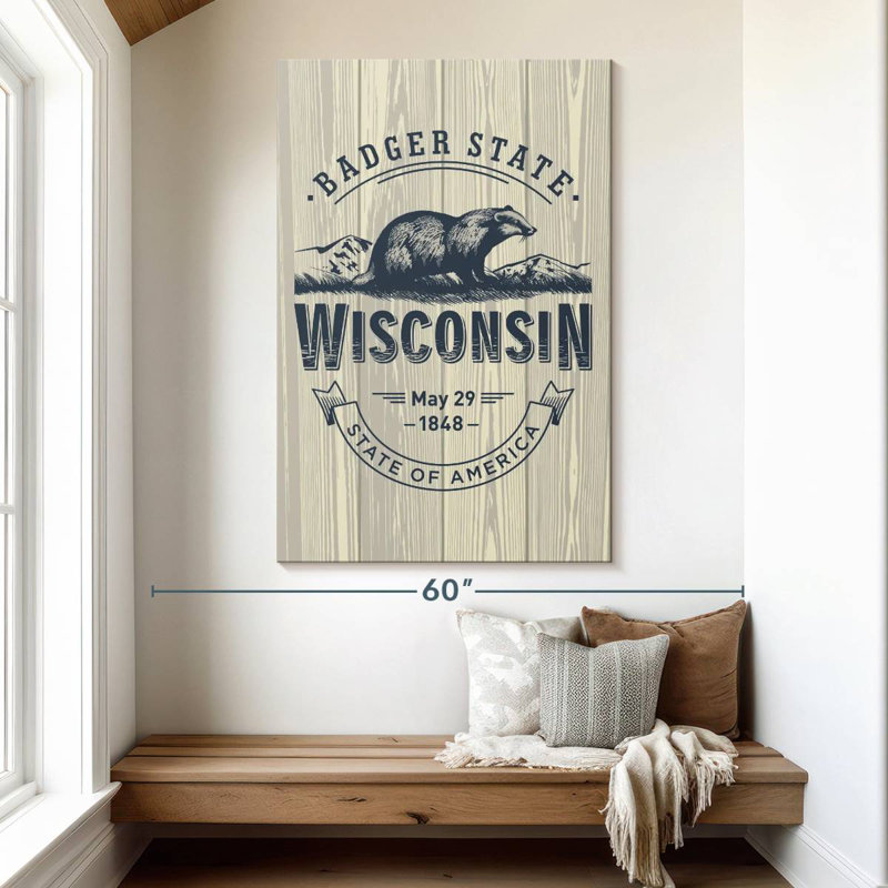 Aime Wisconsin Badgers, 51" H x 34" W