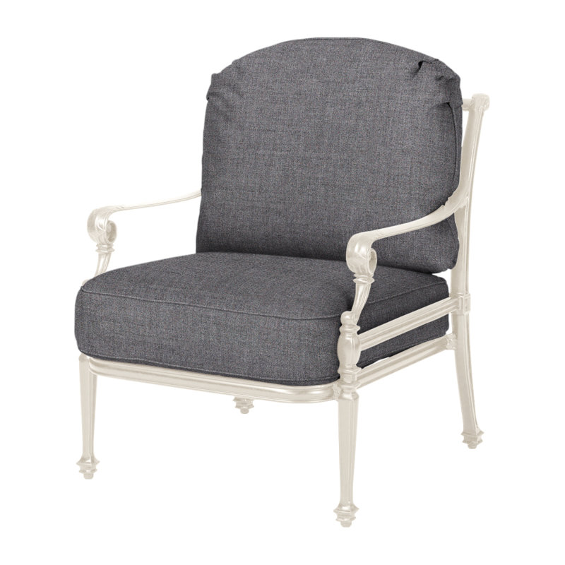 Grand Terrace Cushion Lounge Chair, Cast Slate Sunbrella® Plainweave, Vintage