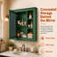 Armoire de rangement murale 35 po x 28 po en MDF avec miroir et 6 tablettes ouvertes-129387523
